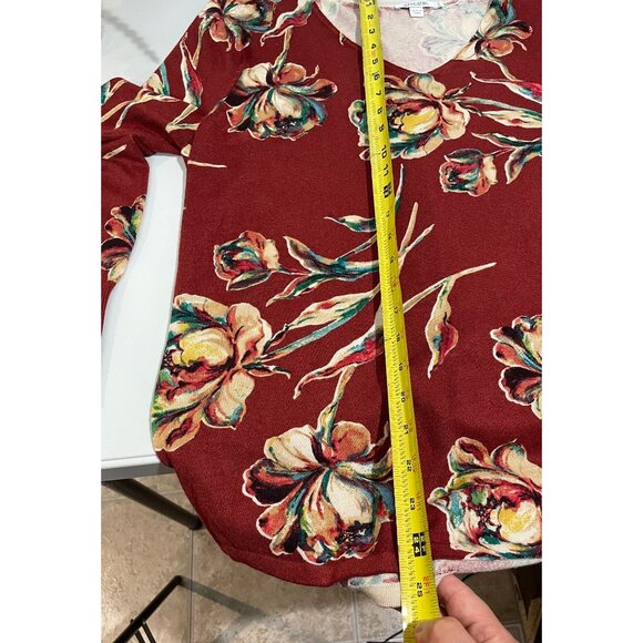 Chicos Women's Floral Print Long Sleeve Knit Top Size 2 US L Rayon Blend - Picture 13 of 13